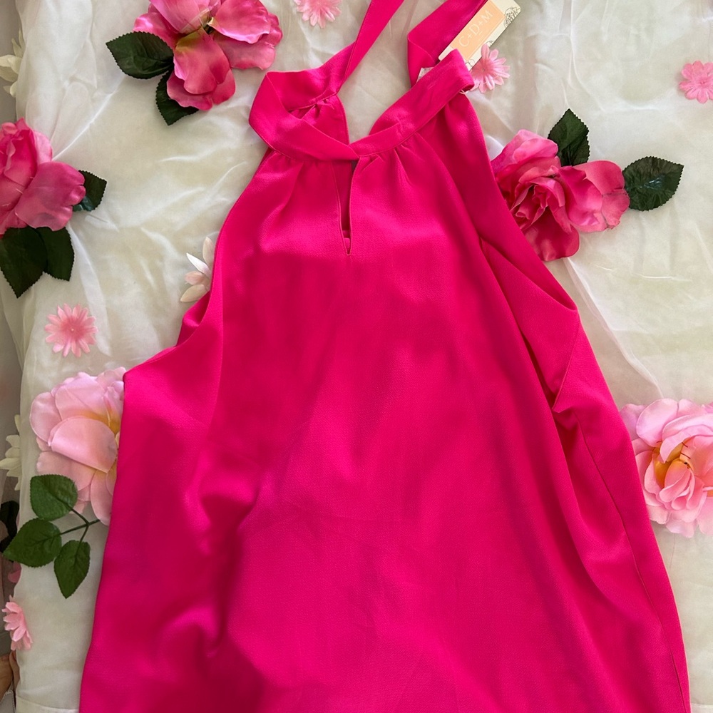 Vibrant Pink Halter Dress